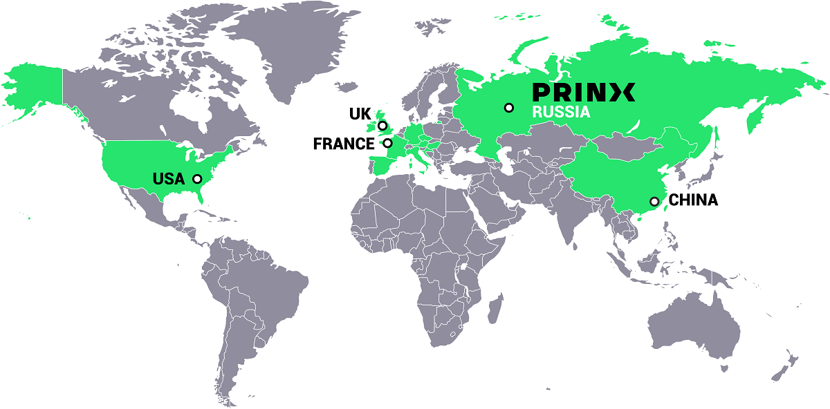 Prinx на карте мира